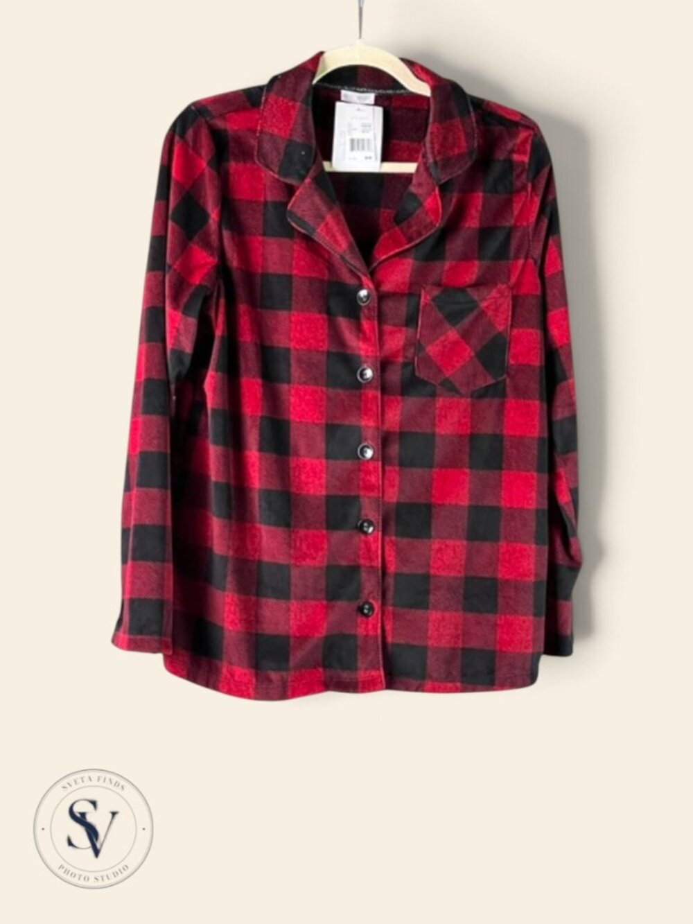 NWT Emily & Jane Buffalo Plaid Fleece Pajama 2-Piece Set Size M